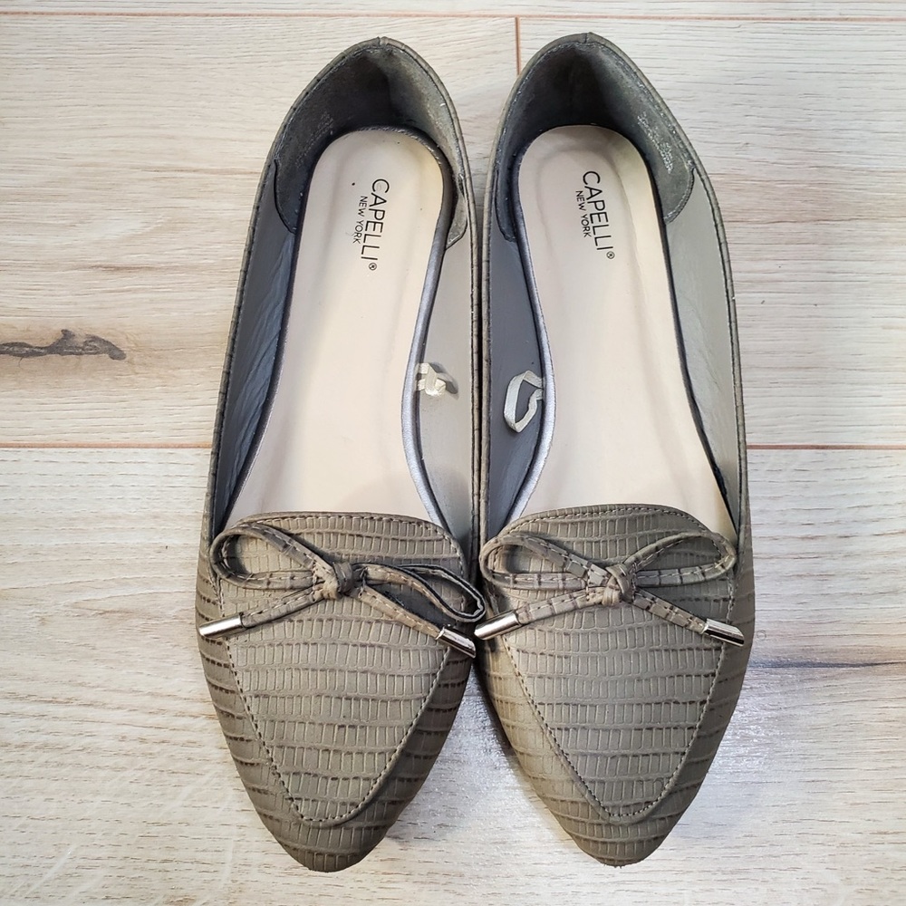 Capelli of New York Green Flats with Bow Detail